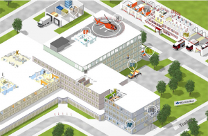 Grafik eines Krankenhauses Grafik eines Krankenhauses